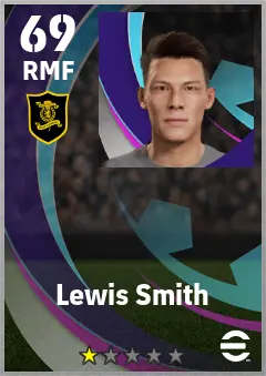 Lewis Smith eFootball 2026 player card — 69 OVR RMF