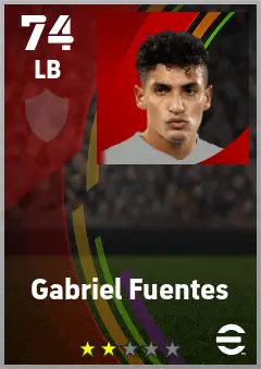 Gabriel Fuentes eFootball 2026 player card — 74 OVR LB