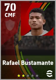 Rafael Bustamante eFootball 2026 player card — 70 OVR CMF