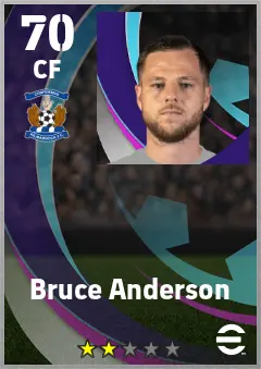 Bruce Anderson eFootball 2026 player card — 70 OVR CF