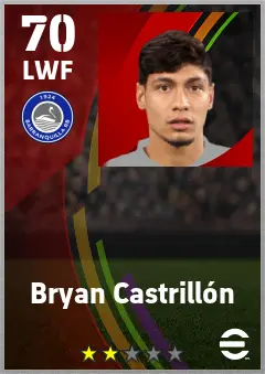 Bryan Castrillon eFootball 2026 player card — 70 OVR LWF