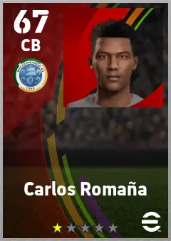 Carlos Romana eFootball 2026 player card — 67 OVR CB
