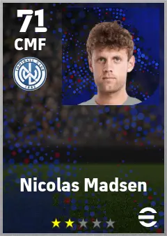 Nicolas Madsen eFootball 2026 player card — 71 OVR CMF