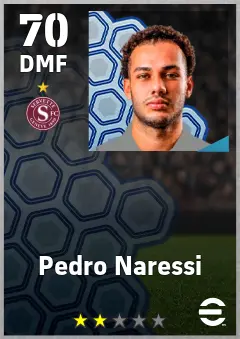 Pedro Naressi eFootball 2026 player card, 70 OVR DMF