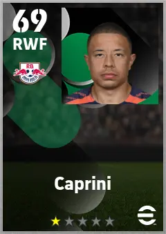Caprini eFootball 2026 player card — 69 OVR RWF