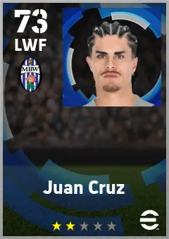 Juan Cruz eFootball 2026 player card — 73 OVR LWF