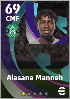 Alasana Manneh eFootball 2026 player card — 69 OVR CMF