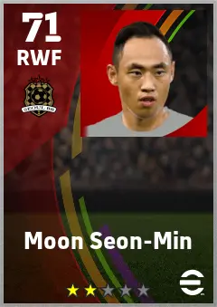 Moon Seon-Min eFootball 2026 player card — 71 OVR RWF