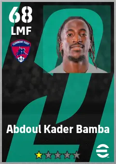 Abdoul Kader Bamba eFootball 2026 player card — 68 OVR LMF