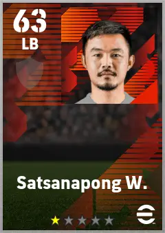 Satsanapong W. eFootball 2026 player card — 63 OVR LB