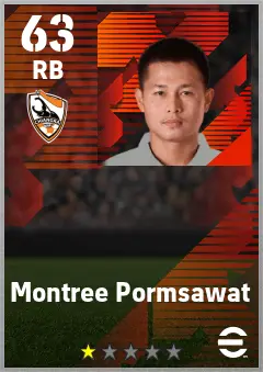 Montree Pormsawat eFootball 2026 player card — 63 OVR RB