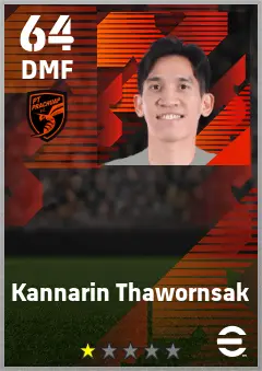 Kannarin Thawornsak eFootball 2026 player card — 64 OVR DMF