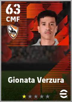 Gionata Verzura eFootball 2026 player card — 63 OVR CMF
