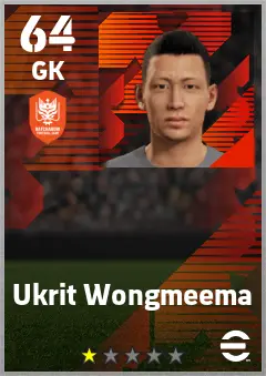 Ukrit Wongmeema eFootball 2026 player card — 64 OVR GK