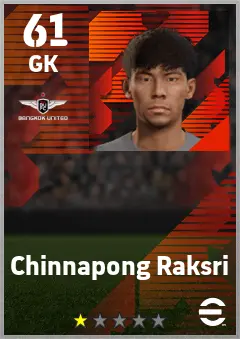 Chinnapong Raksri eFootball 2026 player card — 61 OVR GK