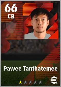 Pawee Tanthatemee eFootball 2026 player card — 66 OVR CB