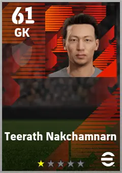 Teerath Nakchamnarn eFootball 2026 player card — 61 OVR GK