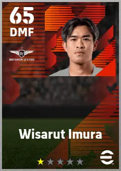Wisarut Imura eFootball 2026 player card — 65 OVR DMF