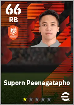 Suporn Peenagatapho eFootball 2026 player card — 66 OVR RB