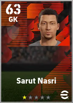 Sarut Nasri eFootball 2026 player card — 63 OVR GK