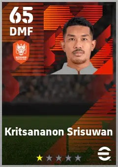 Kritsananon Srisuwan eFootball 2026 player card — 65 OVR DMF