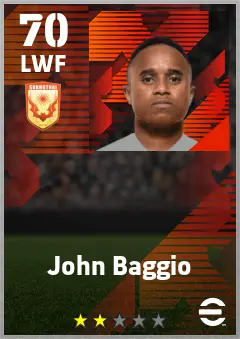John Baggio eFootball 2026 player card — 70 OVR LWF