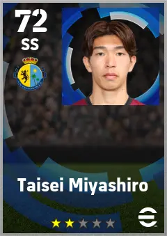 Taisei Miyashiro eFootball 2026 player card — 72 OVR SS