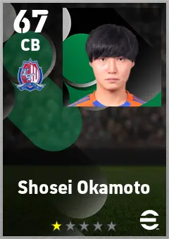 Shosei Okamoto eFootball 2026 player card — 67 OVR CB