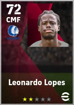 Leonardo Lopes eFootball 2026 player card — 72 OVR CMF