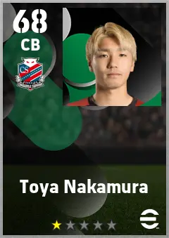 Toya Nakamura eFootball 2026 player card — 68 OVR CB