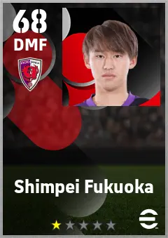 Shimpei Fukuoka eFootball 2026 player card — 68 OVR DMF
