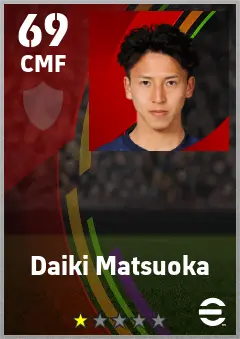 Daiki Matsuoka eFootball 2026 player card — 69 OVR CMF