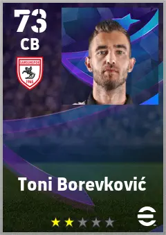 Toni Borevkovic eFootball 2026 player card — 73 OVR CB