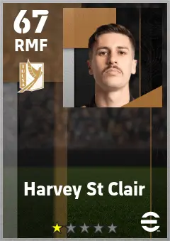 Harvey St Clair eFootball 2026 player card — 67 OVR RMF