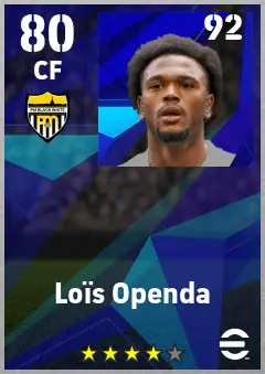 Lois Openda eFootball 2026 player card — 80 OVR CF