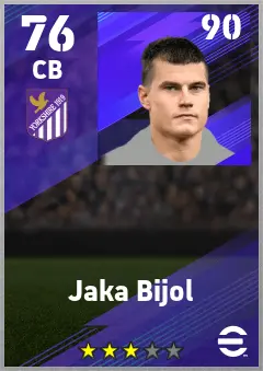 Jaka Bijol eFootball 2026 player card — 76 OVR CB
