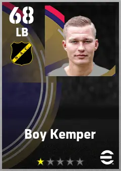 Boy Kemper eFootball 2026 player card — 68 OVR LB