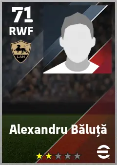 Alexandru Baluta eFootball 2026 player card — 71 OVR RWF