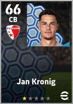 Jan Kronig eFootball 2026 player card — 66 OVR CB