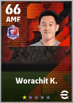 Worachit K. eFootball 2026 player card — 66 OVR AMF