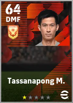 Tassanapong M. eFootball 2026 player card — 64 OVR DMF