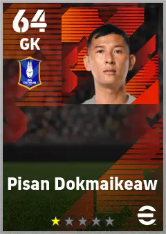 Pisan Dokmaikeaw eFootball 2026 player card — 64 OVR GK