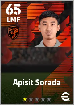 Apisit Sorada eFootball 2026 player card — 65 OVR LMF