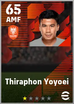 Thiraphon Yoyoei eFootball 2026 player card — 65 OVR AMF
