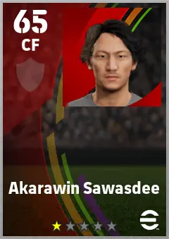 Akarawin Sawasdee eFootball 2026 player card — 65 OVR CF