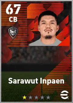 Sarawut Inpaen eFootball 2026 player card — 67 OVR CB