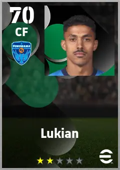 Lukian eFootball 2026 player card — 70 OVR CF