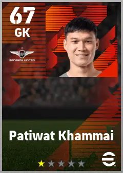 Patiwat Khammai eFootball 2026 player card — 67 OVR GK