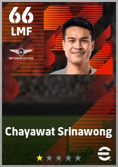 Chayawat Srinawong eFootball 2026 player card — 66 OVR LMF