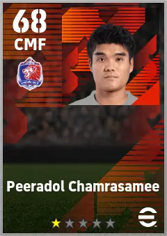 Peeradol Chamrasamee eFootball 2026 player card — 68 OVR CMF